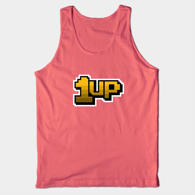 1up Yellow Tank Top by spicytees